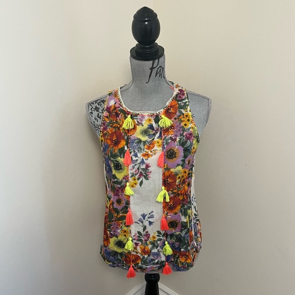 Anthropologie Tops - Anthro. RAGA Floral Swing Sleeveless Blouse, XS